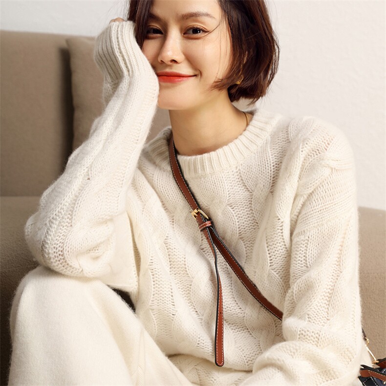软糯山羊绒秋冬显瘦女打底衫保暖长袖套头,女装羊绒衫,五色羊羊绒
