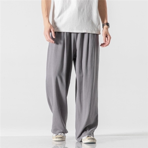 夏季 日系亚麻风宽松休闲裤直筒棉麻大码哈伦阔腿裤 K143/P55图片