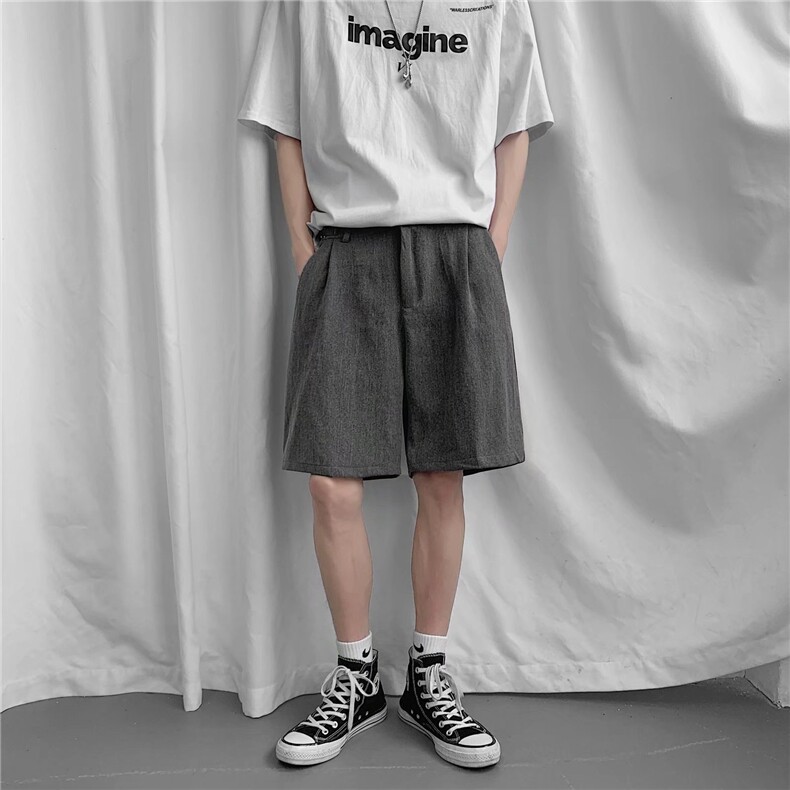 西装短裤男韩版潮流高街帅气2023夏季新款ins宽松五分裤K4100-P28,男装西裤,星座412-3