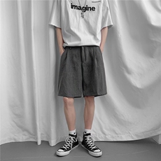 西装短裤男韩版潮流高街帅气2023夏季新款ins宽松五分裤K4100-P28，男装西裤，星座412-3