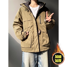 现货5W件冬季三防美式boxy解构连帽雪山冲锋衣棉衣男女棉服厚外套，男装夹克，电商A486