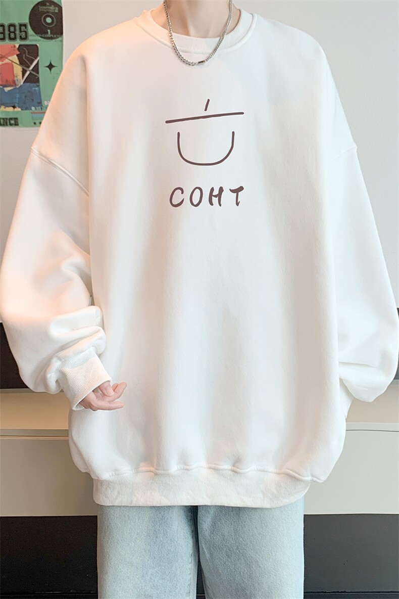 已注册400高克重华棉卫衣男潮秋冬宽松圆领情侣WY9096/P35加绒P45,男装卫衣,电商B316