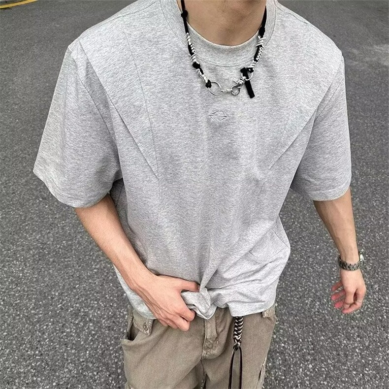 美式高街复古短袖T恤男夏季薄款凉感速干正肩上衣SKA25-P32,男装T恤,星座208-5
