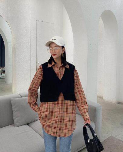 春季新款格子衬衫，女装衬衫，爱娜.悦儿