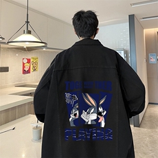 牛仔夹克男大码牛仔外套男茄克NJ77234-P60加绒款-P75，男装夹克，电商A040