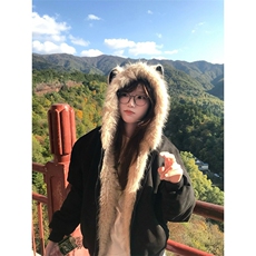 现货重磅硬挺boxy羽绒棉衣座山雕猫耳大毛毛领麂皮棉服冬外套，男装棉衣，电商A486-1