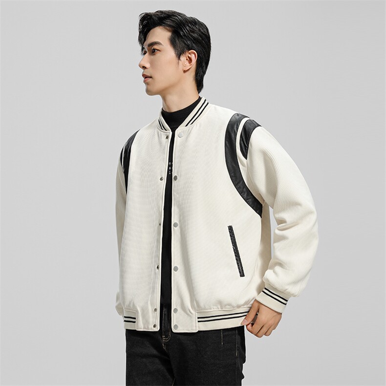 无影墙华夫格外套男设计感棒球服秋季新款拼接夹克JK111-P100,男装夹克,电商A413