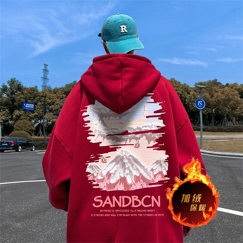 数据500克重磅秋冬美式加绒加厚卫衣外套Y132常规特P35绒P40,男装卫衣,电商A486