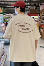 港风200g纯棉夏季新款短袖T恤字母印花简约新潮T6013P25控38，男装T恤，电商A268A