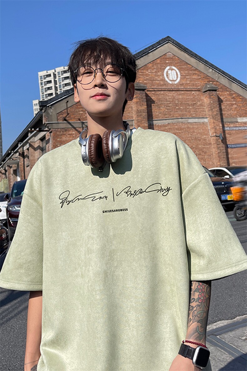 量大优供视频重磅麂皮绒短袖T恤男JPDX210-特P19,男装T恤,电商B367