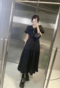【DAVIDA】韩版设计款菱格连衣裙图片