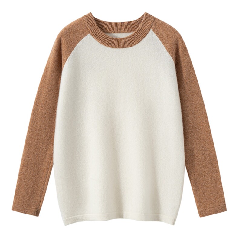 2025年秋季新款百搭男女同款袖子撞色款羊毛衫，童装儿童羊毛衫，宏杨羊绒