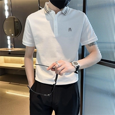 主推款现货大码夏季短袖T恤翻领刺绣Polo衫高级感半袖T0233-P48，男装T恤，电商D342