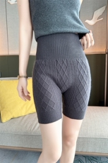 时尚高腰显瘦女士打底短裤秋冬保暖必备单品，女装打底裤，高粱穗羊绒