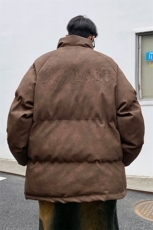 港风PU皮复古做旧设计钢印棉衣男MY77096P130控198抖控228，男装棉衣，星座227-7
