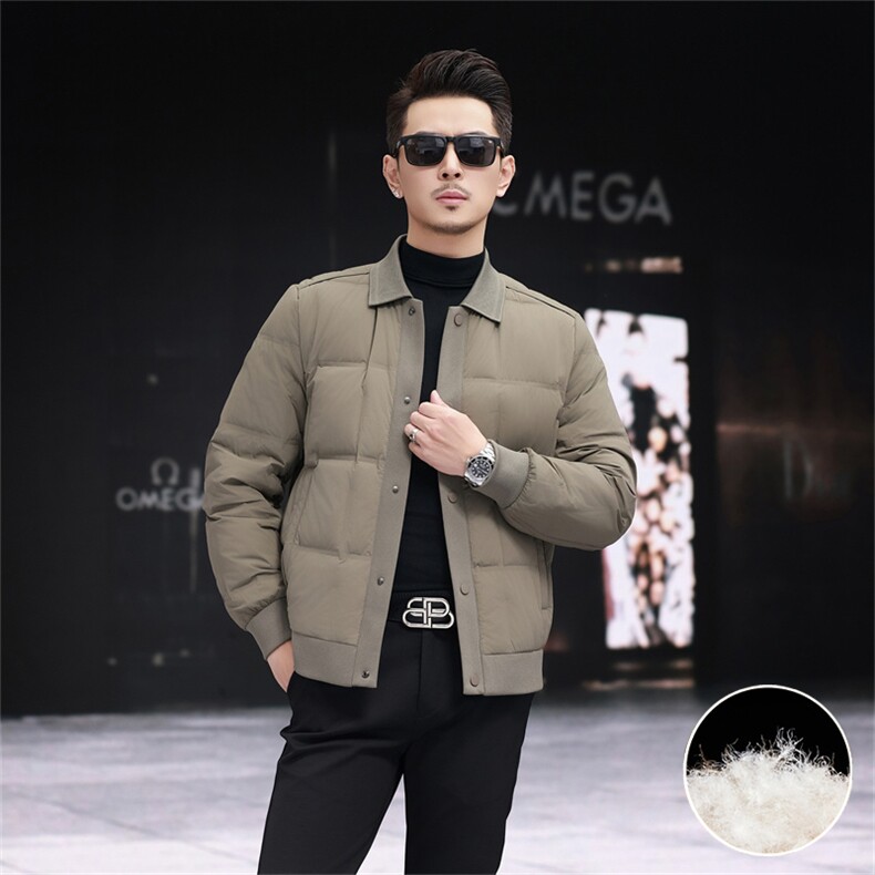 新标90绒针织休闲羽绒服外套男士时尚休闲轻薄羽绒服夹克,男装夹克,钱塘723