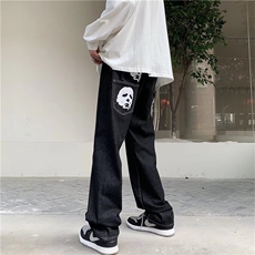 W281-P50个性牛仔裤长裤港风双面印花小众休闲裤，男装牛仔裤，星座911-1