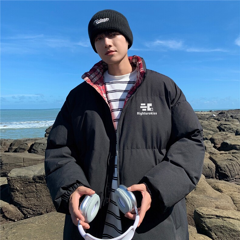 2024冬季格子三防加厚羽绒棉衣情侣撞色棉服外套MY55501特P88,男装棉衣,星座610B-1