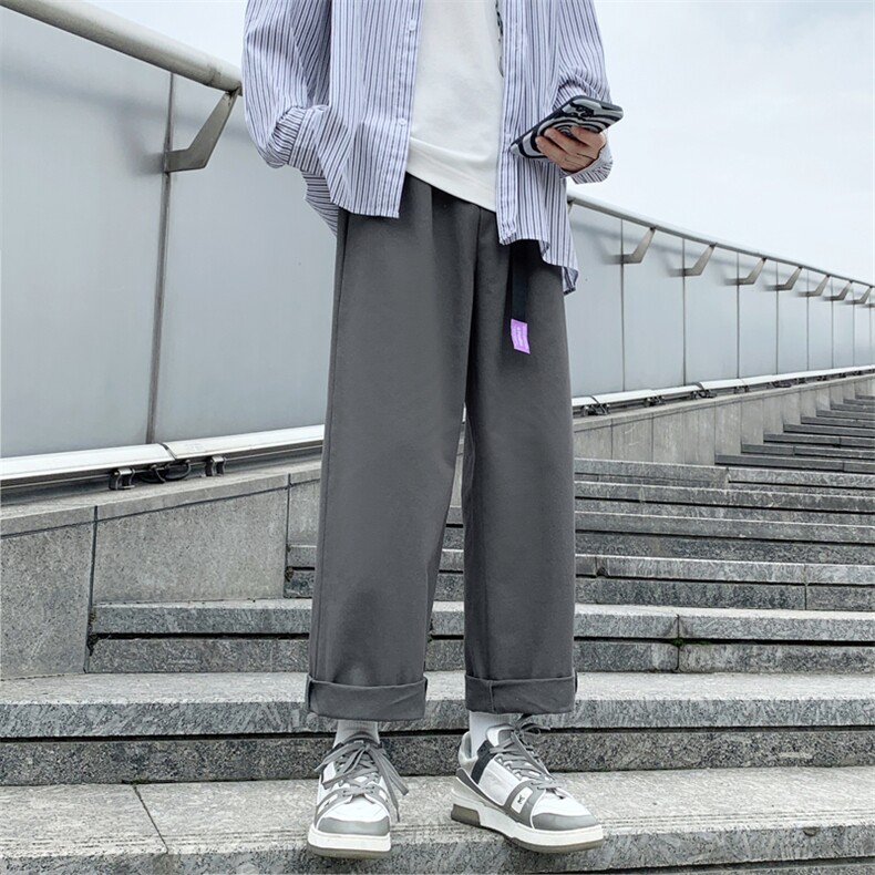 日系高街潮流工装男女宽松型直筒垂感休闲裤 227-2*C546*P45控58图片