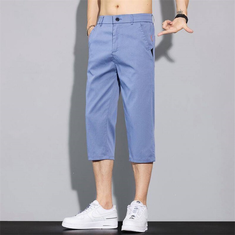 天丝牛仔短裤男生夏天冰感宽松运动7分裤夏季薄款中裤DK633主推,男装牛仔裤,星座224-1