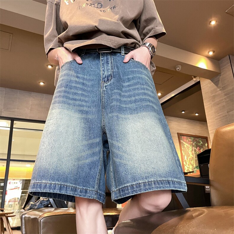 夏男牛仔短裤渐变色刀割五分裤D972P38,男装牛仔裤,星座1013-1