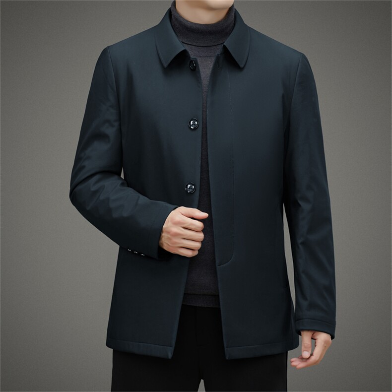 冬季新款棉服男翻领休闲商务棉衣加厚保暖上衣中年男士爸爸装外套,男装棉衣,电商B212（原钱塘6029）