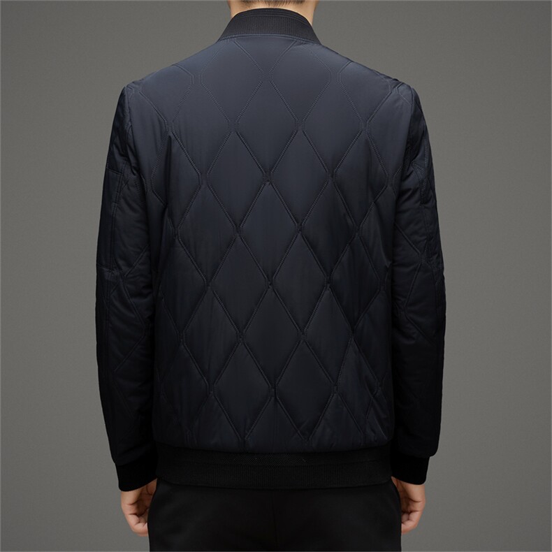秋冬款休闲立领棒球服中青年棉服简约保暖加厚夹克衫爸爸装棉袄,男装夹克,钱塘6003（原4033）