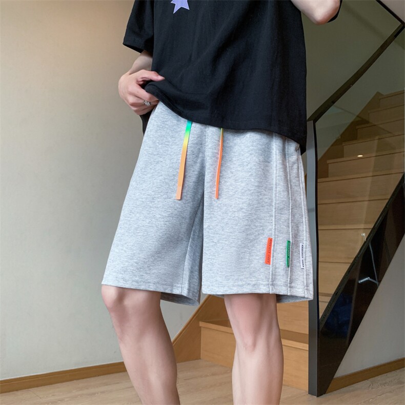 休闲短裤男韩版潮流贴标痞子帅气2024夏季新款ins五分裤K3763-P26,男装休闲裤,星座412-3