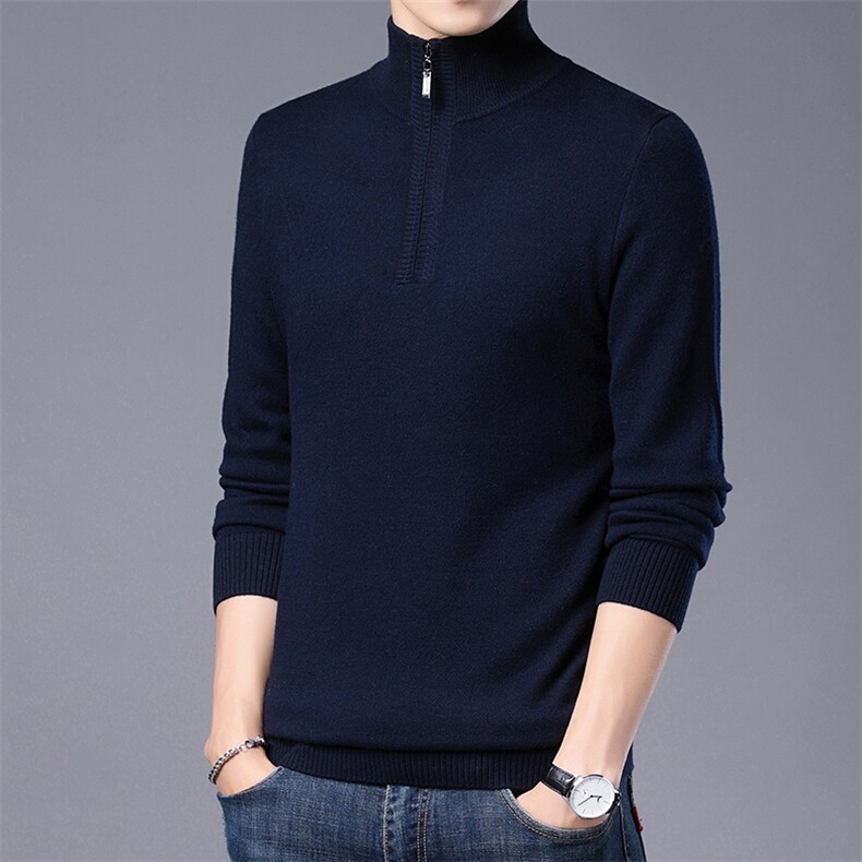 CM189082钱塘2020-2中年男士冬季厚款百搭半高领羊毛衫P160,男装针织衫/毛衣,钱塘207-2