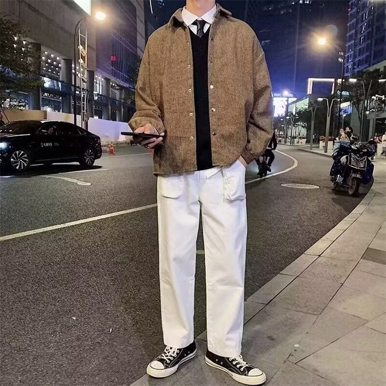 春秋季长袖衬衫男衬衣外套复古港风高级感男装2024新款CS808/P38,男装衬衫,星座506