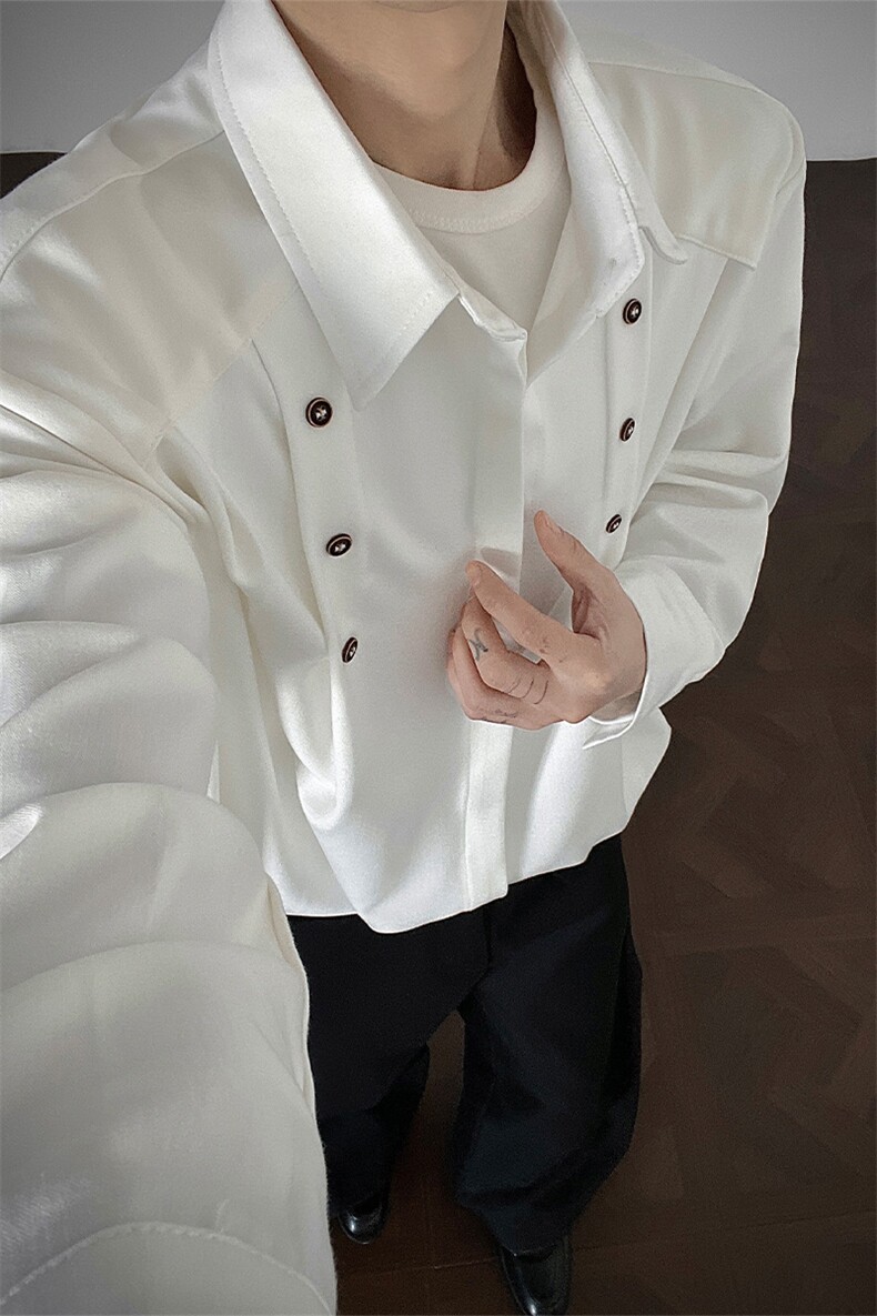 春秋季男简约潮流衬衣男款长袖衬衫男生韩系休闲风宽松翻领上衣,男装衬衫,电商B319