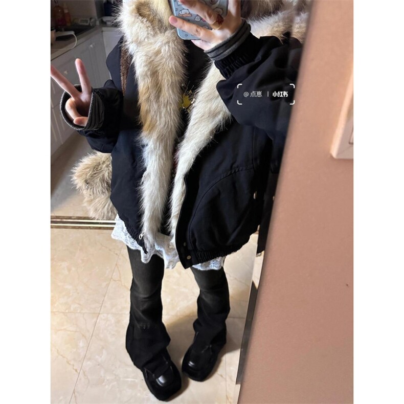 黑色毛领座山雕短款棉服男冬季加厚保暖棉衣cleanfit连帽外套,男装棉衣,星座601-1