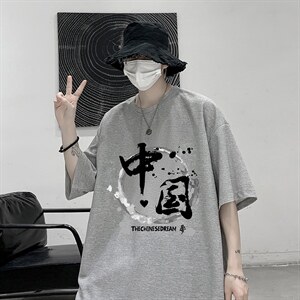 HT73134-P22 华夫格t恤男短袖男大码五分袖 大皂风图片