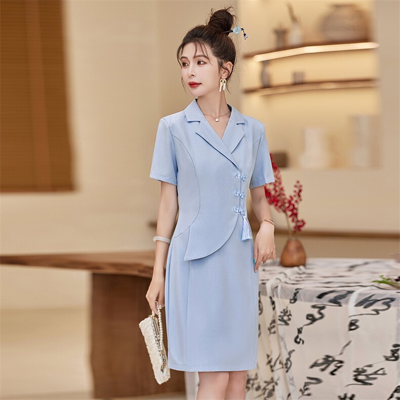职业西装连衣裙女2023夏季新款高级感名媛气质收腰包臀a字裙子潮,商品下架区,贝蕾酷儿