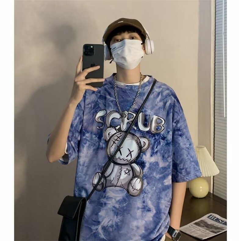 城市风貌圆领百搭印花新款青春流行短袖潮男T恤标准时尚潮牌春夏,男装T恤,星座1013