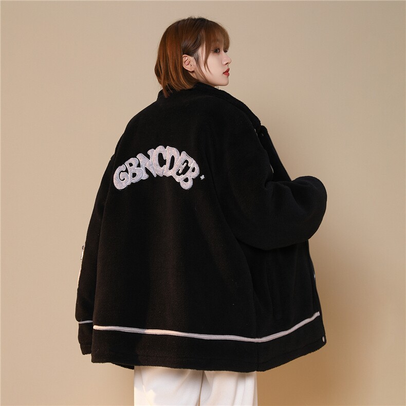 中性风皮毛一体刺绣羊羔毛棉衣男装加厚冬装棉服外套G1037P128女,男装棉衣,电商A339