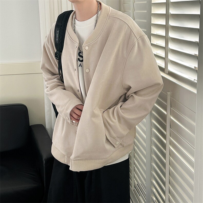 现货-秋季时尚鹿皮绒外套男宽松休闲外套夹克A351-AJ25112-P110,男装夹克,电商A351