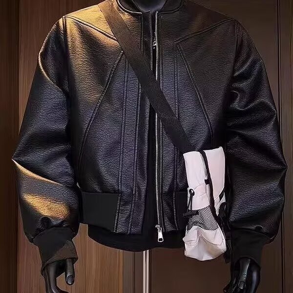 K641-P652025秋季新款男士皮衣夹克新款外套修身韩版时尚上衣,男装夹克,电商B323A