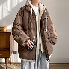 棉衣男冬季新款港风宽松假两件连帽加厚休闲棉服D9999-P80，男装棉衣，星座214-3