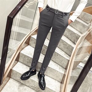 秋冬新款商务潮流休闲西裤男青年小脚裤韩版潮男修身裤AK34-P75