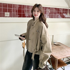 短款工装外套女2025新款宽松美式复古机车服夹克，女装短外套，2C012