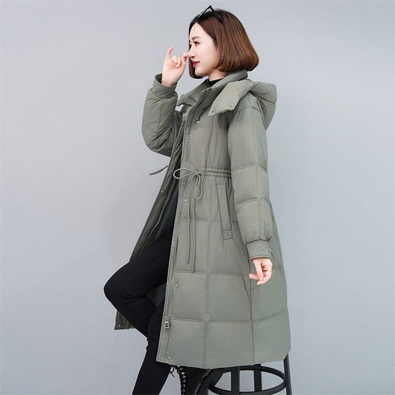 时尚中长款羽绒服女冬季新款保暖显瘦外套,女装羽绒服,姿萝菲