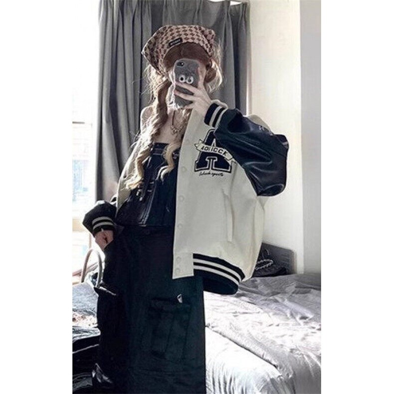 美式复古棒球服外套新款翻领刺绣高街立领夹克宽松潮牌上衣JFY80,男装夹克,星座1116A（原606A-3）