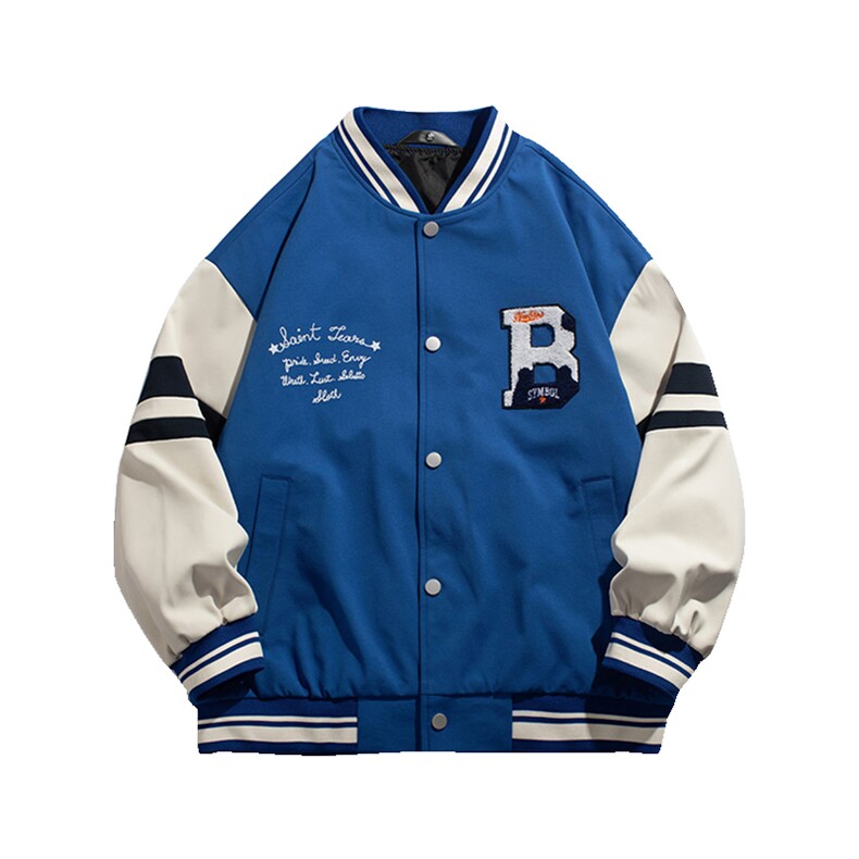 中性风上衣夹克宽松落肩拼色棒球服外套XZ214-8JK712-P75,男装夹克,星座1204-3