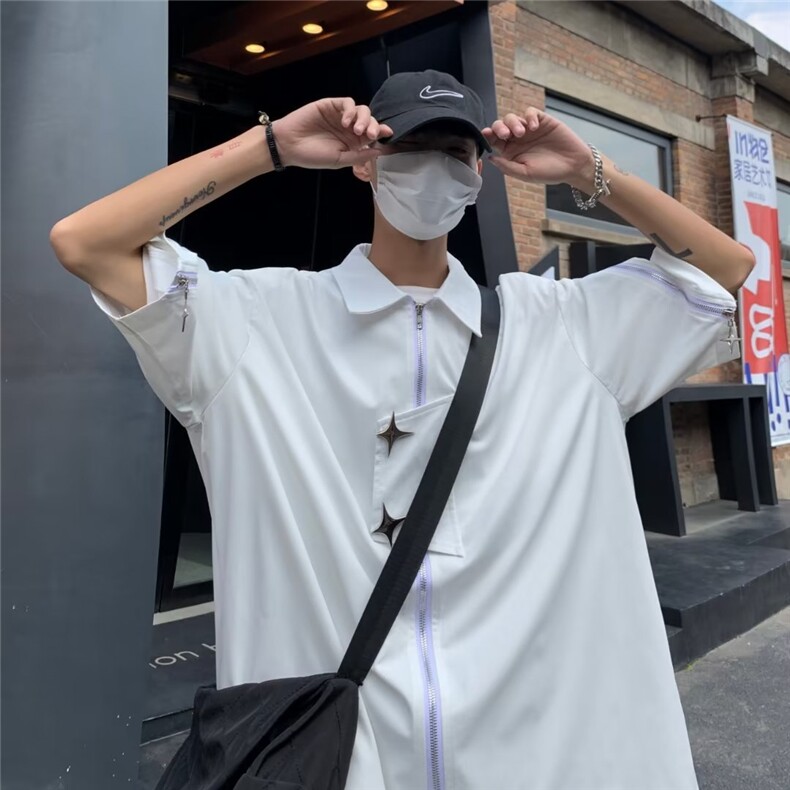 夏季潮五分袖男百搭新款时尚青春流行标准潮流文艺日常衬衫,男装衬衫,星座716-2