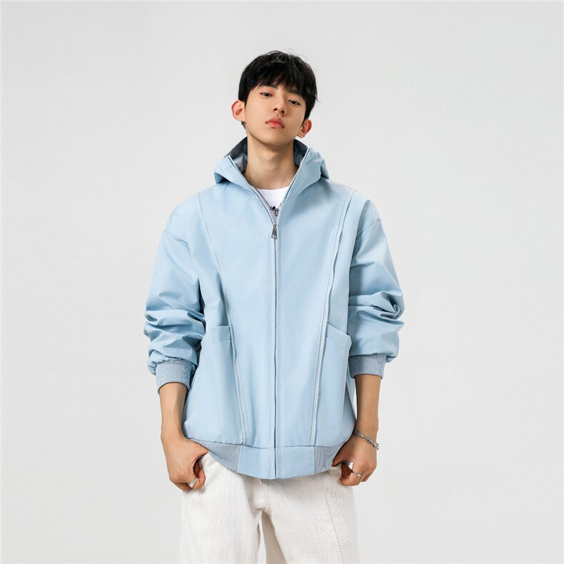 可二开拉链装饰解构大码M-5XL夹克男100%聚酯纤维JK78092P69控108,男装夹克,星座226-1