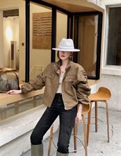 2021秋季新款韩版时尚休闲袖抽牛筋下摆抽绳短款风衣外套，女装风衣，L·H·X