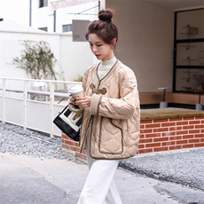 现货2022冬季新款小香风韩版小个子短款羽绒服，女装羽绒服，深水步