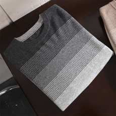 时尚都市休闲羊绒开衫男士秋季新款圆领长袖毛衣高品质保暖针织衫男装，男装羊绒开衫，冬季工坊