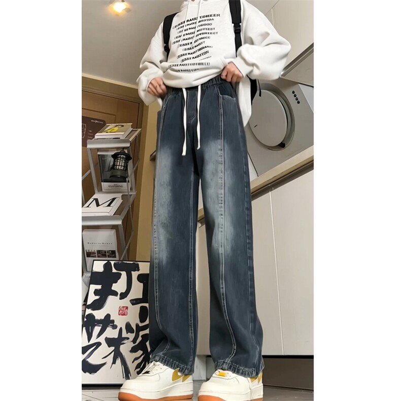 现货~1牛仔裤男美式复古裤子宽松直筒阔腿长裤BK420-P50,男装牛仔裤,星座515